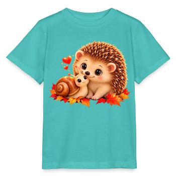 Igel & Schnecke - Stanley/Stella Kinder T-Shirt MINI CREATOR  - Poolblau - Vorne