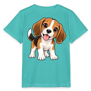 Beagle Kawaii Style – Süßer Spürhund - Stanley/Stella Kinder T-Shirt MINI CREATOR  - Poolblau - Vorne