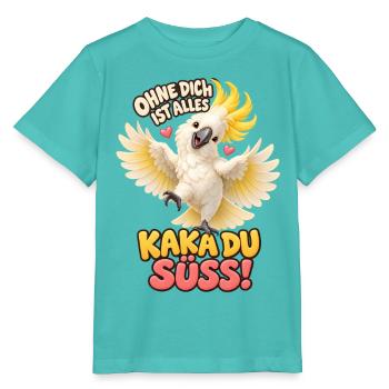 Kakadu Wortspiel Ohne dich – Liebe & Freundschaft - Stanley/Stella Kinder T-Shirt MINI CREATOR  - Poolblau - Vorne