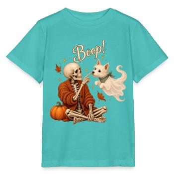 Halloween Skelett Geisterhund Boop für Hundefans - Stanley/Stella Kinder T-Shirt MINI CREATOR  - Poolblau - Vorne