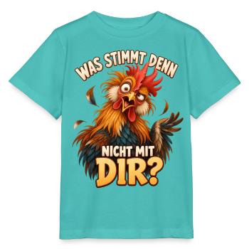 Lustiger Hahn Spruch – Sarkasmus und Hühnerhumor - Stanley/Stella Kinder T-Shirt MINI CREATOR  - Poolblau - Vorne