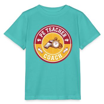 Vintage Sportlehrer-Trainerpfeife-Stoppuhr-Abzeichen - Stanley/Stella Kinder T-Shirt MINI CREATOR  - Poolblau - Vorne