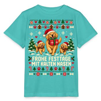 Weihnachtshunde mit kalten Nasen - Stanley/Stella Kinder T-Shirt MINI CREATOR  - Poolblau - Vorne
