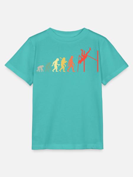 Retro Stabhochspung Evolution Leichtathletik Fans - Stanley/Stella Kinder T-Shirt MINI CREATOR  - Poolblau