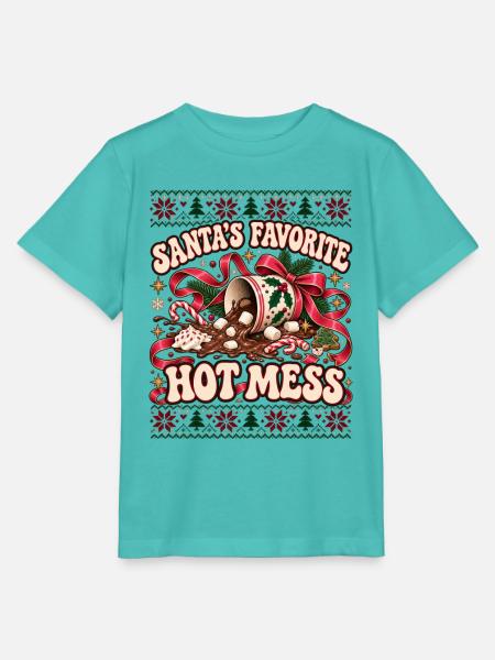 Santa's Favorite Hot Mess Design - Stanley/Stella Kinder T-Shirt MINI CREATOR  - Poolblau