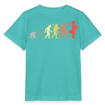 Retro Dudelsack Evolution Für Dudelsackspieler - Stanley/Stella Kinder T-Shirt MINI CREATOR  - Poolblau - Vorne