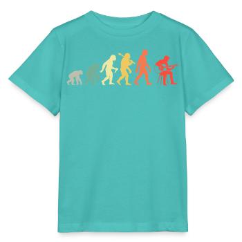 Akustikgitarre Evolution Retro Gitarrenspieler - Stanley/Stella Kinder T-Shirt MINI CREATOR  - Poolblau - Vorne
