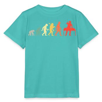 DJ Evolution Deejay Disc-Jockey Mischpult + Venyl - Stanley/Stella Kinder T-Shirt MINI CREATOR  - Poolblau - Vorne