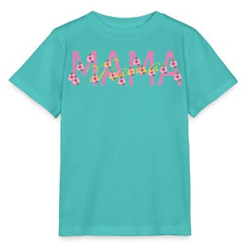 rosa Blumen für Mama - Stanley/Stella Kinder T-Shirt MINI CREATOR  - Poolblau - Vorne