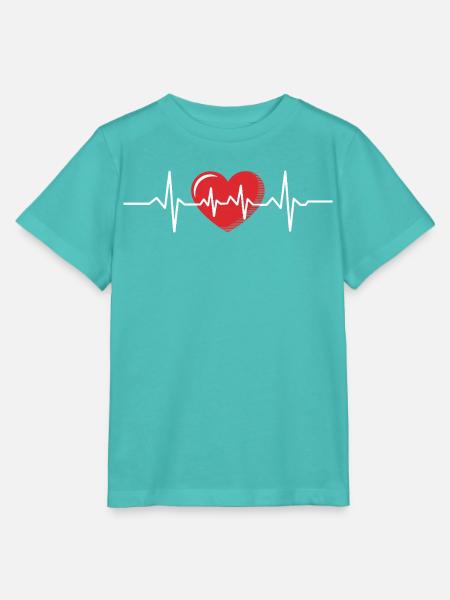 Herzschlag Kardiogramm Design - Stanley/Stella Kinder T-Shirt MINI CREATOR - Poolblau