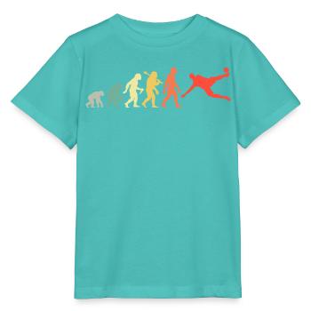 Retro Fußballer Evolution Fußballsport für Männer - Stanley/Stella Kinder T-Shirt MINI CREATOR  - Poolblau - Vorne