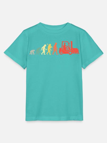 Retro Gabelstapler Evolution Für Staplerfahrer - Stanley/Stella Kinder T-Shirt MINI CREATOR - Poolblau