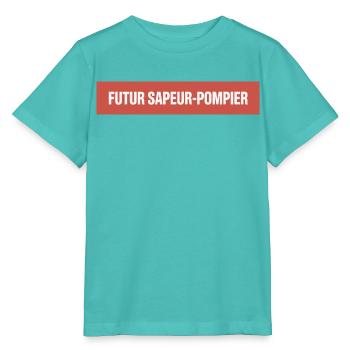 Futur Sapeur-Pompier Design humoristique enfant - T-shirt bio MINI CREATOR Stanley/Stella Enfant - bleu piscine - Devant