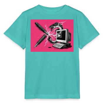 Anarchischer Aal - Ausbruch Kugelschreiber - KI - Stanley/Stella Kinder T-Shirt MINI CREATOR  - Poolblau - Vorne
