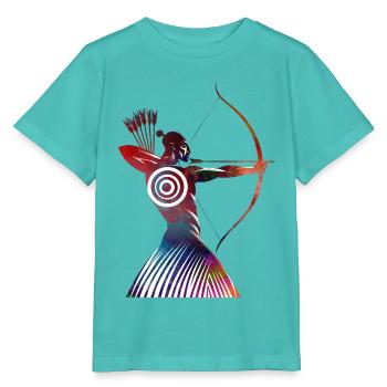 Colorful Shield Archer - Stanley/Stella MINI CREATOR Kids’ T-Shirt - pool blue - Front