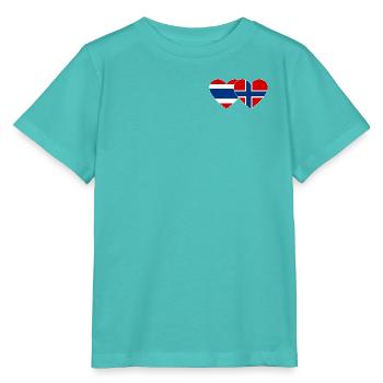 Thailand Norwegen Flagge Herzform - Stanley/Stella Kinder T-Shirt MINI CREATOR  - Poolblau - Vorne