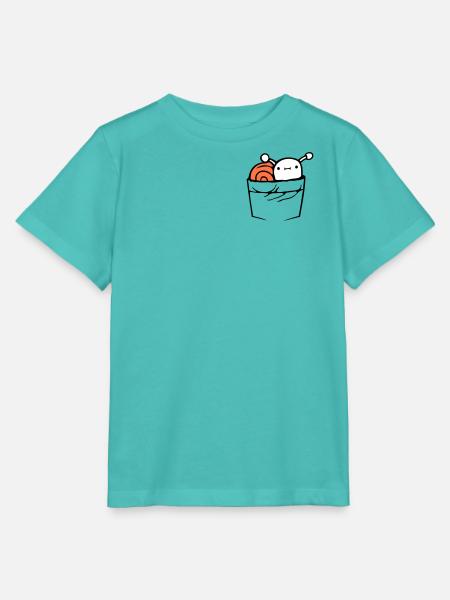 Schnecke Brusttasche Hemdtasche Tasche unterwegs - Stanley/Stella Kinder T-Shirt MINI CREATOR - Poolblau