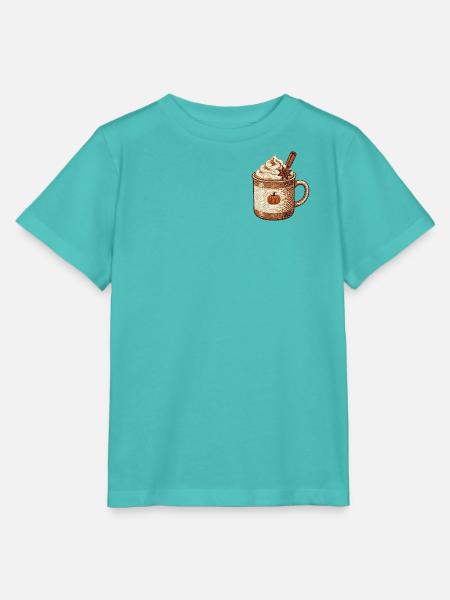 Pumpkin Spice Latte im bestickten Look (bedruckt) - Stanley/Stella Kinder T-Shirt MINI CREATOR - Poolblau