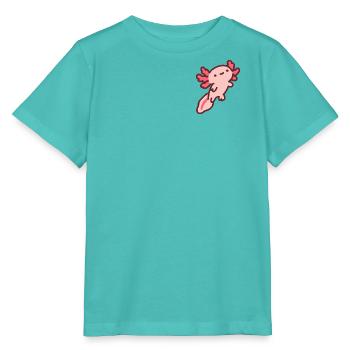 Niedlicher pinker Axolotl - Stanley/Stella Kinder T-Shirt MINI CREATOR  - Poolblau - Vorne