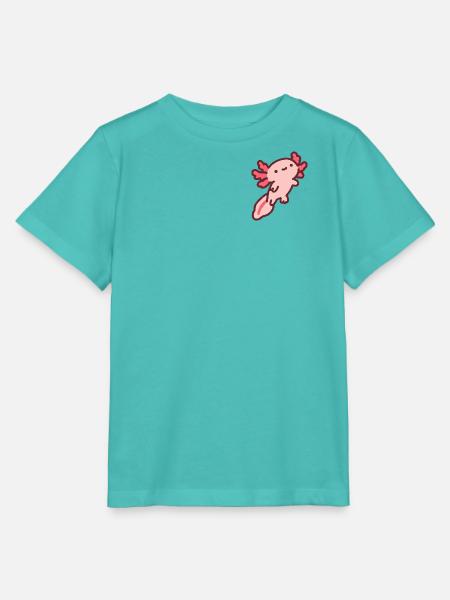 Niedlicher pinker Axolotl - Stanley/Stella Kinder T-Shirt MINI CREATOR - Poolblau