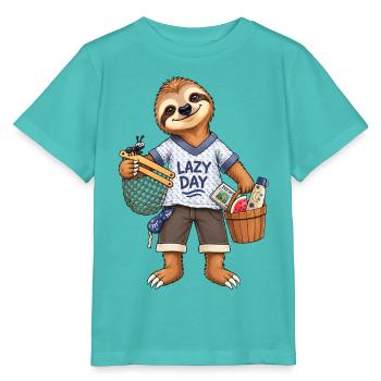 Faultier im Chillmodus Heute nicht! - Stanley/Stella Kinder T-Shirt MINI CREATOR  - Poolblau - Vorne
