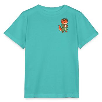 Süßer Kaffeesalamander im Schlafanzug - Stanley/Stella Kinder T-Shirt MINI CREATOR  - Poolblau - Vorne