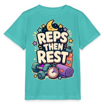 REPS THEN REST - Stanley/Stella MINI CREATOR Kids’ T-Shirt - pool blue - Front