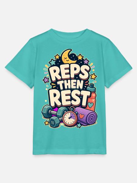 REPS THEN REST - Stanley/Stella Kinder T-Shirt MINI CREATOR - Poolblau