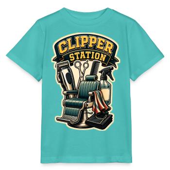 GARE CLIPPER - T-shirt bio MINI CREATOR Stanley/Stella Enfant - bleu piscine - Devant