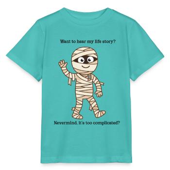 Too Complicated Mummy – lustiges Halloween-T-Shirt - Stanley/Stella Kinder T-Shirt MINI CREATOR  - Poolblau - Vorne