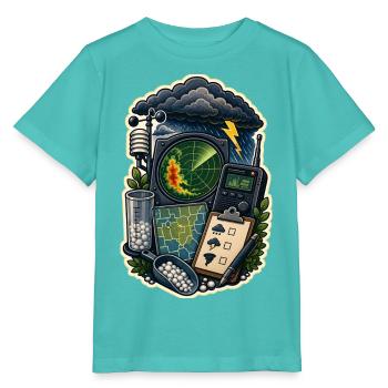 Storm Observation Map Radio Clouds - Stanley/Stella MINI CREATOR Kids’ T-Shirt - pool blue - Front