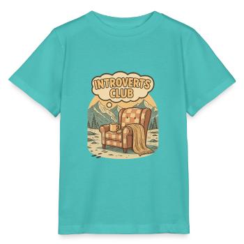 Introvertis Club Cosy Quiet Refuge - T-shirt bio MINI CREATOR Stanley/Stella Enfant - bleu piscine - Devant