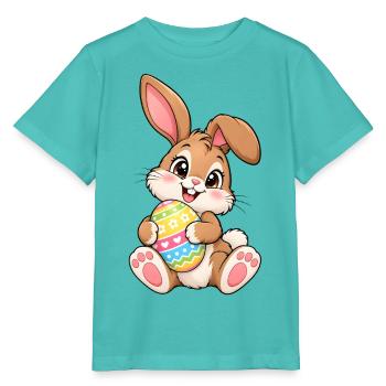 Osterhase Kawaii Style – Süßes Ostermotiv - Stanley/Stella Kinder T-Shirt MINI CREATOR  - Poolblau - Vorne