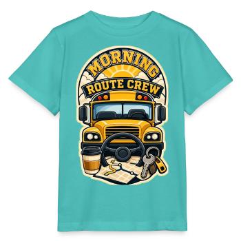 ÉQUIPE DE ROUTE DU MATIN - T-shirt bio MINI CREATOR Stanley/Stella Enfant - bleu piscine - Devant