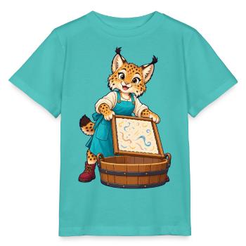 Leopardenkünstler im Atelier - Stanley/Stella Kinder T-Shirt MINI CREATOR  - Poolblau - Vorne