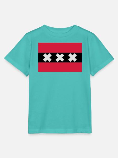 Amsterdam Flagge - Stanley/Stella Kinder T-Shirt MINI CREATOR  - Poolblau