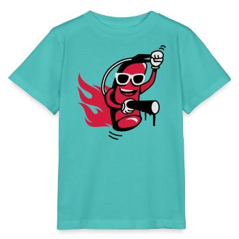 A funny fire extinguisher with glasses - Stanley/Stella MINI CREATOR Kids’ T-Shirt - pool blue - Front