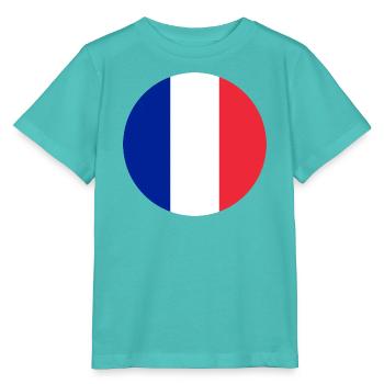runde Aufkleber Flagge von Frankreich Aufkleber Frankreich - Stanley/Stella Kinder T-Shirt MINI CREATOR  - Poolblau - Vorne