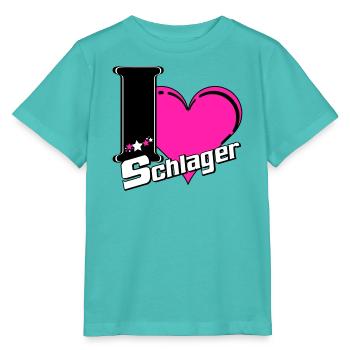 Schlager Party , Schlager Musique , Schlager Love - T-shirt bio MINI CREATOR Stanley/Stella Enfant - bleu piscine - Devant