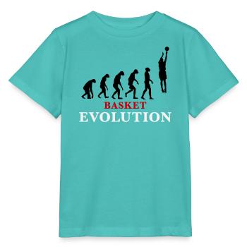 Basket Evolution Sports and humour 3c - Stanley/Stella MINI CREATOR Kids’ T-Shirt - pool blue - Front
