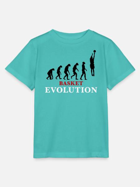 Basket Evolution Sport en humor 3c - Stanley/Stella Kinder-T-shirt MINI CREATOR  - zwembad blauw