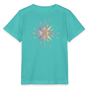 Étoile rayonnante aux couleurs délicates de l’arc-en-ciel - T-shirt bio MINI CREATOR Stanley/Stella Enfant - bleu piscine - Devant