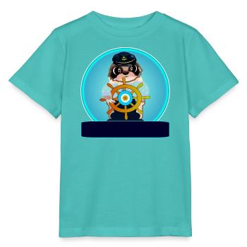 Cadeaux personnalisés - Prénom - Voile - T-shirt bio MINI CREATOR Stanley/Stella Enfant - bleu piscine - Devant