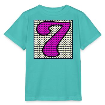 7. Geburtstag Winter - ZAHL 7 - SIEBEN - Stanley/Stella Kinder T-Shirt MINI CREATOR  - Poolblau - Vorne