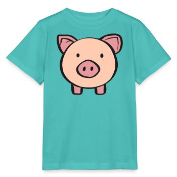 Schweinchen - Stanley/Stella Kinder T-Shirt MINI CREATOR  - Poolblau - Vorne