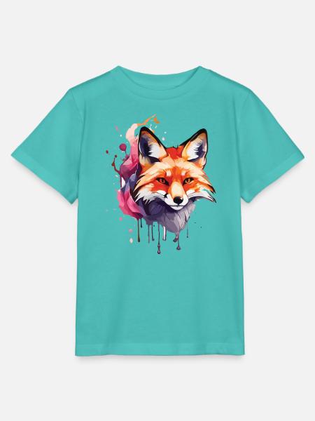 Aquarell Fuchs - Stanley/Stella Kinder T-Shirt MINI CREATOR  - Poolblau