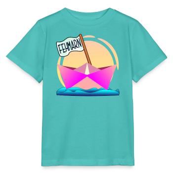 FEHMARN OSTSEEINSEL BOOTFAHREN - Stanley/Stella Kinder T-Shirt MINI CREATOR  - Poolblau - Vorne