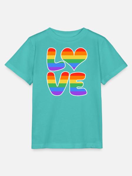 Regenbogenliebe Herzdesign - Stanley/Stella Kinder T-Shirt MINI CREATOR - Poolblau