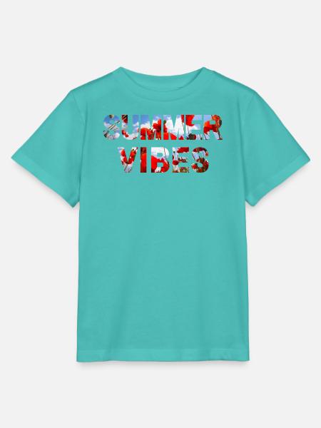 Summer Vibes Poppy - Stanley/Stella Kinder T-Shirt MINI CREATOR  - Poolblau