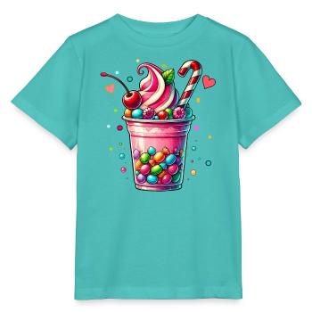 Pleasure for the Senses: Candy Milkshake Mug - Stanley/Stella MINI CREATOR Kids’ T-Shirt - pool blue - Front